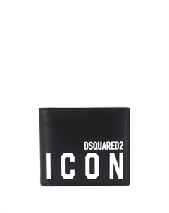 Кошелек с логотипом Icon, черный Dsquared2