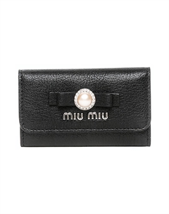 Кошелек для ключей из телячьей кожи, унисекс, черный Miu miu