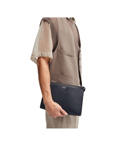 Кожаный портфель из спилка унисекс черный HUGO BOSS Hugo boss