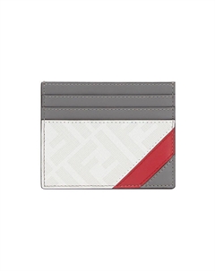 Визитница из ткани с телячьей кожей, мужская, серая Fendi