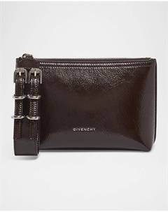 Маленькая сумка Voyou из блестящей мятой кожи, цвет Ebony Brown Givenchy