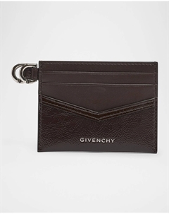 Визитница Voyou из блестящей мятой кожи, цвет Ebony Brown Givenchy