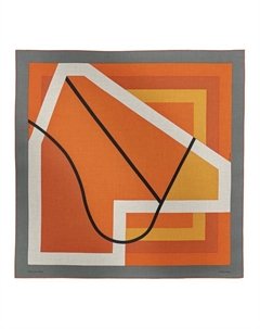 Кашемировый шаль мужской оранжевый, синий, серый, зеленый HERMES Hermès