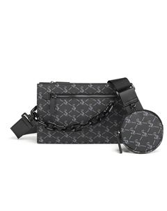 Сумка-кроссбоди для фотоаппарата из ПВХ, унисекс, черно-серая клетка, клетчатая черная, лимитированная коллекция Box Slazenger