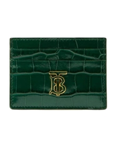 Барберри Женский Кардхолдер из Телячьей Кожи Тёмно-Зелёный Burberry