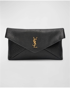Большой кожаный клатч YSL Envelope Pouch, цвет Black Saint laurent