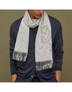 Шарф вязаный унисекс светло-серый микс HERMES Hermès