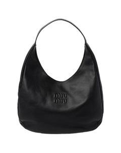 Кожаная сумка-хобо, женская, через плечо, черная Miu miu