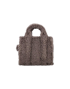 Сумка-шоппер из махровой ткани маленького размера на пояс серый Marc jacobs