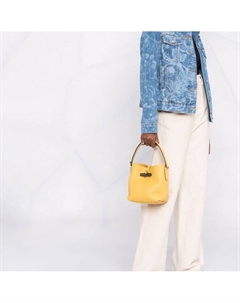 Roseau Кожаная Сумка-Ведро Через Плечо Маленького Размера Женская Желтая Longchamp