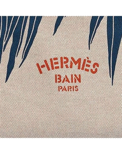 Хлопковый клатч обычный женский морской синий/коралловый HERMES Hermès