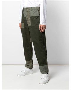 Engineered garments брюки fatigue с нашивками m зеленый Engineered garments