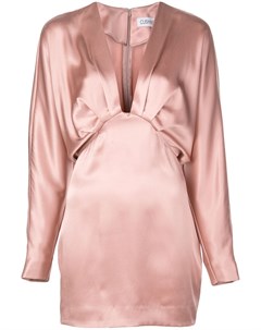 Cushnie платье с v образным вырезом и складками 4 розовый Cushnie