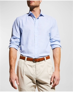 Мужская хлопковая оксфордская спортивная рубашка, цвет Cloud Brunello cucinelli