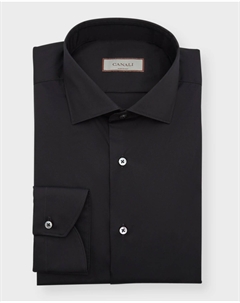 Мужская классическая рубашка из хлопкового поплина, цвет Black Canali