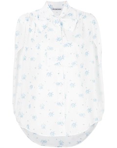 Balenciaga рубашка с короткими рукавами и цветочным принтом 36 белый Balenciaga