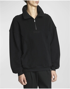 Мужская толстовка с логотипом на молнии на четверть, цвет Nero Saint laurent