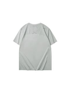 Футболка с контрастными вставками, светло-серая D6 Hla