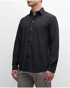 Мужская нейлоновая спортивная рубашка стрейч, цвет Black Emporio armani