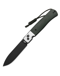 Складной нож CJRB Glacier, сталь AR-RPM9, рукоять сталь/микарта, зеленый/черный Cjrb cutlery