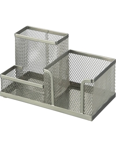 Подставка-органайзер для канцелярских принадлежностей 3 отделения серебристая 18.5x9.3x10.2 см Attache