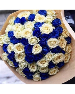 101 белая и синяя Роза Dari цветы