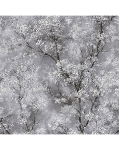 Обои Sakura 37542-1 Винил на флизелине (1,06*10,05) Серый, Цветы/Деревья As creation