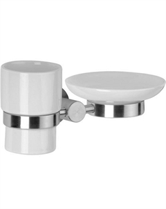 Стакан для зубных щеток Minimal Mi17INOXCR с мыльницей Нержавеющая сталь Remer