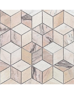 Мозаика Pietrine 7 мм Rosa Salmone POL Diamond 25,9x29,8 см Caramelle mosaic