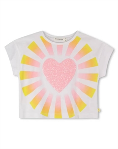 Детская футболка белого цвета из хлопка, белый Billieblush