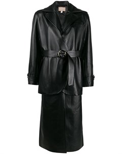Materiel многослойное пальто с поясом s черный Materiel