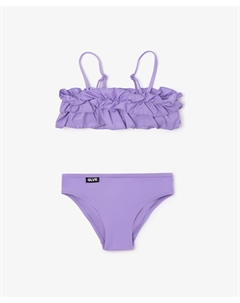 Купальник раздельный с чередой рюшей на лифе фиолетовый для девочек Gulliver