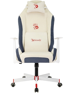 Кресло A4Tech Bloody GC-830 игровое, белое с подголов. крестов. пластик белый пластик черный/белый A4tech