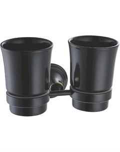 Стакан для зубных щеток Luksor FX-71607B Черный Золото Fixsen