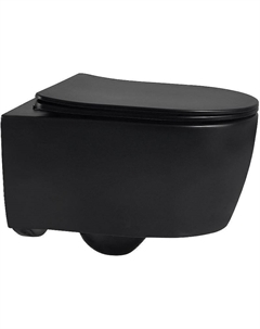 Унитаз Bequem AC1104MB подвесной Черный матовый с сиденьем Микролифт Abber