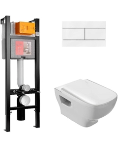 Комплект унитаза с инсталляцией Struktura E21771RU-00 с сиденьем Микролифт и Белой клавишей смыва Jacob delafon