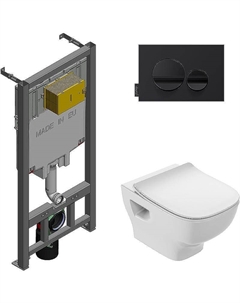 Комплект унитаза с инсталляцией E21750RU-00 с сиденьем Микролифт и клавишей смыва Белая Jacob delafon