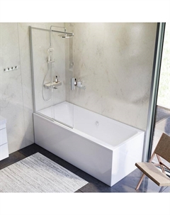 Комплект акриловой ванны Inspire V2.0 180x80 WK52EB без гидромассажа с душевой системой со шторкой и аксессуарами Am.pm.