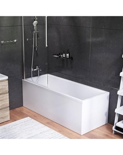 Комплект акриловой ванны Gem 170х70 WK90EA без гидромассажа со смесителем с душевым гарнитуром и аксессуарами для ванной комнаты Am.pm.