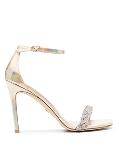 Босоножки с голографическим эффектом и кристаллами, золотой Stuart weitzman