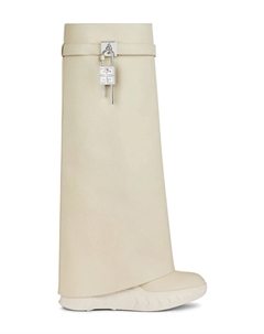 Ботинки Shark Lock Biker 120 мм из зернистой кожи, нейтральный Givenchy