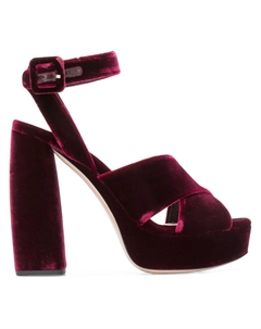 Сандалии на платформе с двумя ремешками, розовый Miu miu