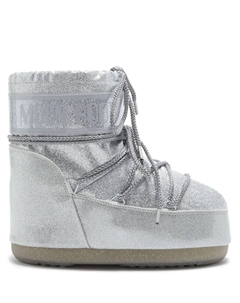 Ботинки женские Icon низкие с блестками, серебряный Moon boot