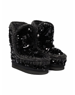 Угги Eskimo с пайетками, черный Mou kids