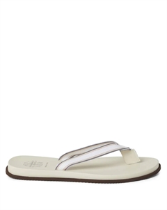 Шлепанцы в полоску, белый Brunello cucinelli