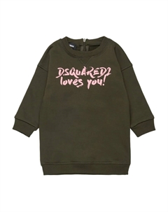 Платье с логотипом, зеленый Dsquared2 kids