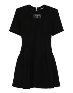 Плиссированное платье с короткими рукавами, черный Balmain kids