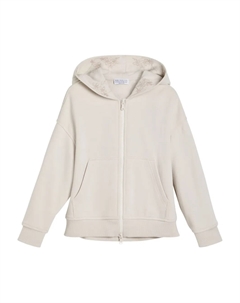 Толстовка на молнии с вышивкой, нейтральный Brunello cucinelli kids