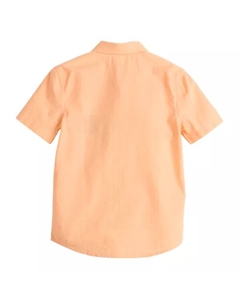 Мальчиковая рубашка с короткими рукавами на пуговицах 4-8 лет, цвет ivory blue stripe Jumping beans