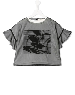 Топ из тюля с графичным принтом, белый Andorine